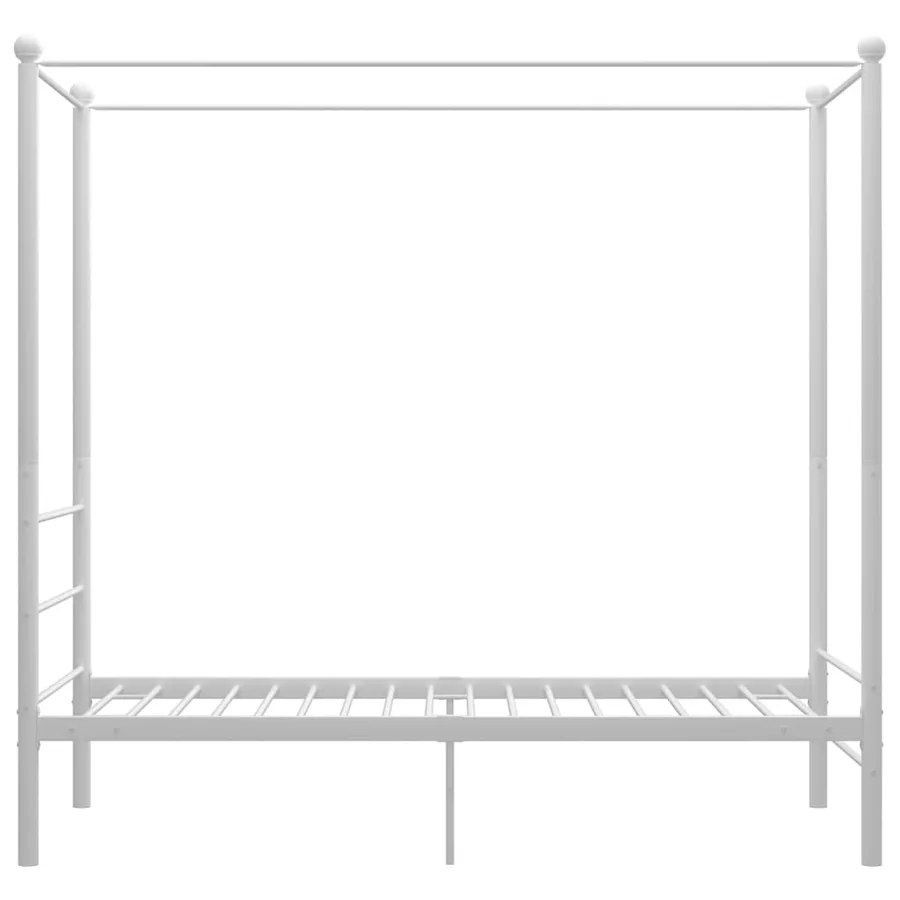 Cadre de lit à baldaquin sans matelas blanc métal 90x200 cm - 3