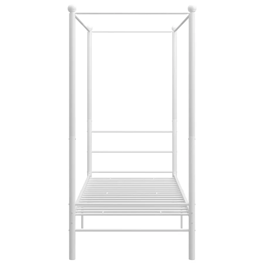 Cadre de lit à baldaquin sans matelas blanc métal 90x200 cm - 4
