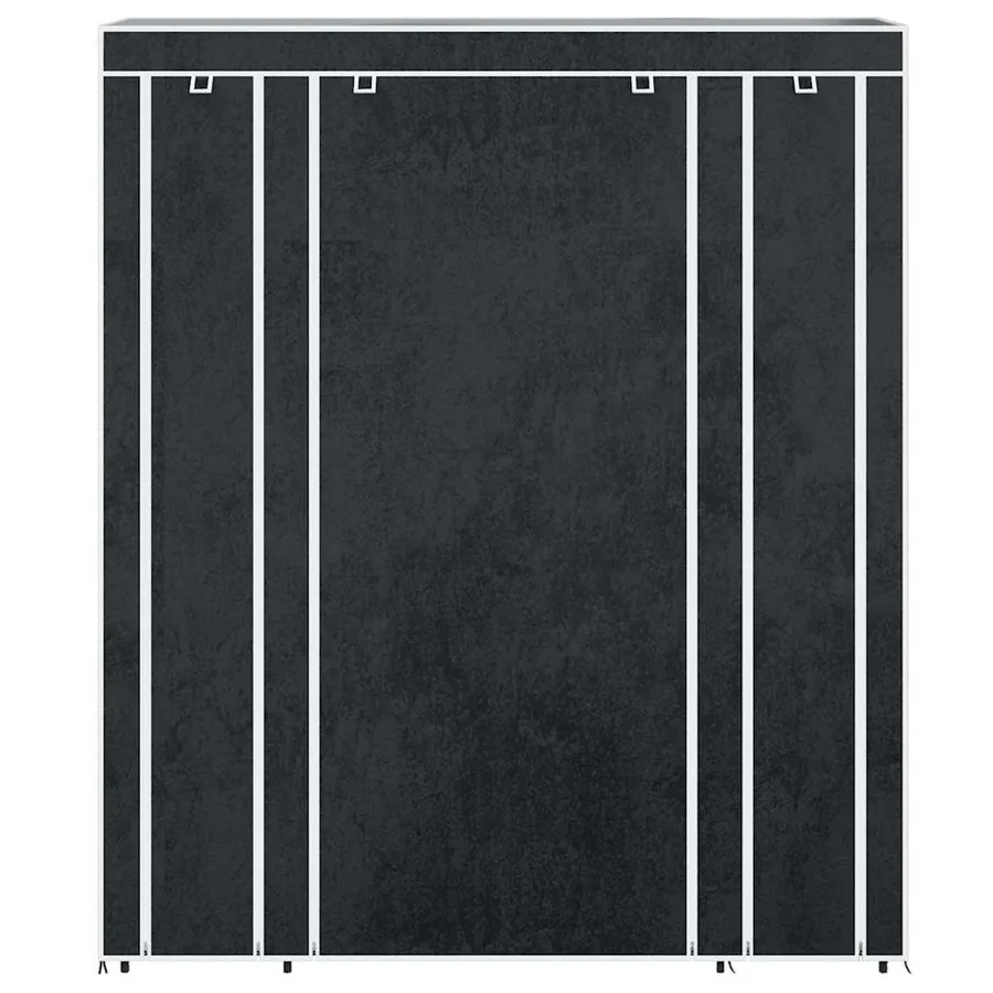 Armoire avec compartiments et tiges 45 x 150 x 176 cm Noir - 4