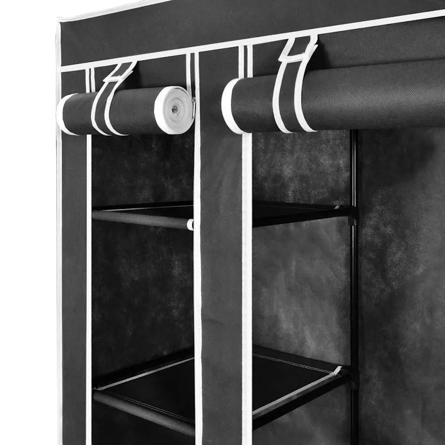 Armoire avec compartiments et tiges 45 x 150 x 176 cm Noir - 7