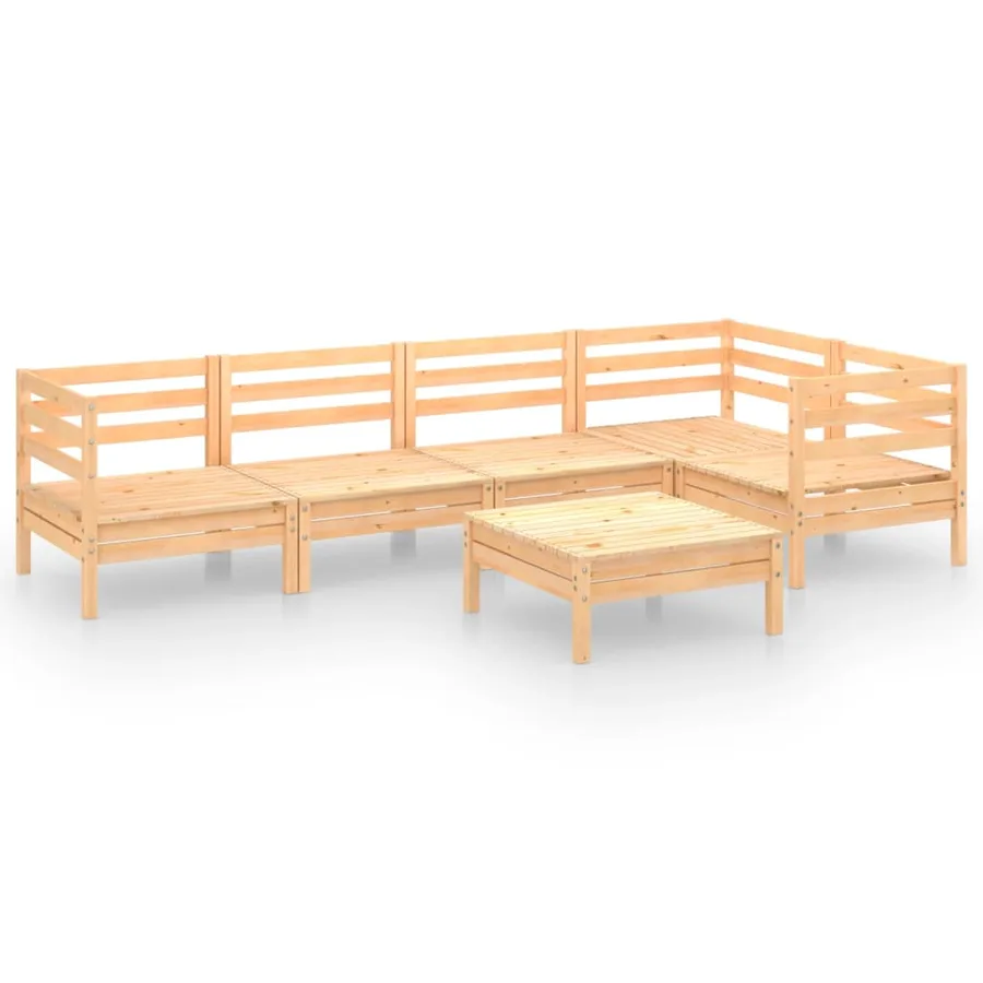 Salon de jardin 6 pcs Bois de pin massif - 2