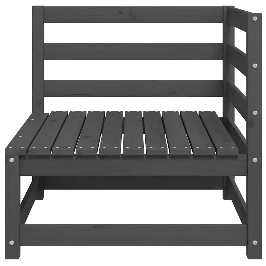 Canapés d'angle de jardin 2 pcs gris bois de pin massif - 5