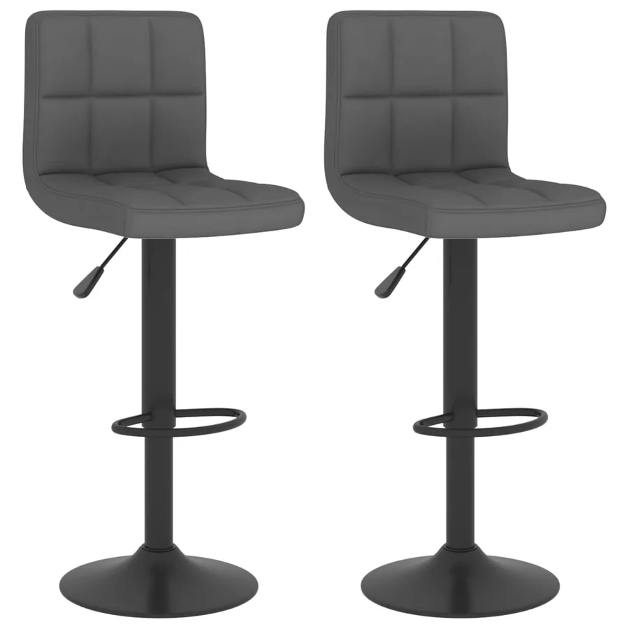 Tabourets de bar lot de 2 gris foncé tissu - 2