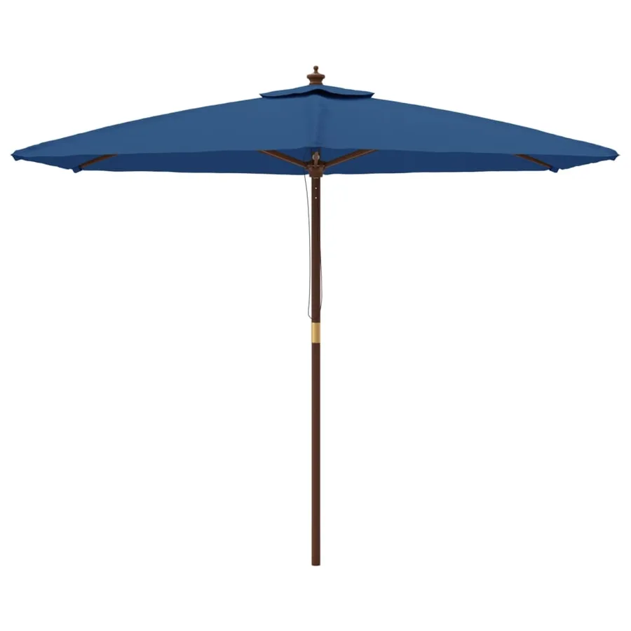Parasol de jardin avec mât en bois bleu azuré 299x240 cm - 3
