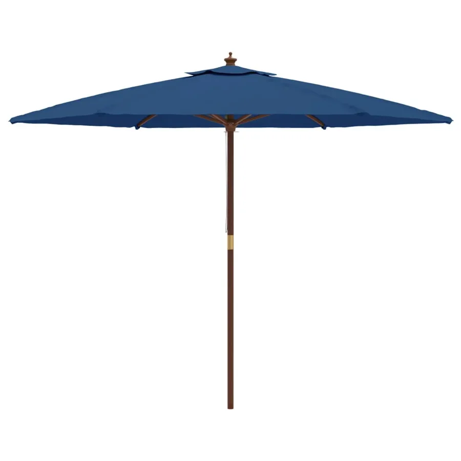 Parasol de jardin avec mât en bois bleu azuré 299x240 cm - 4