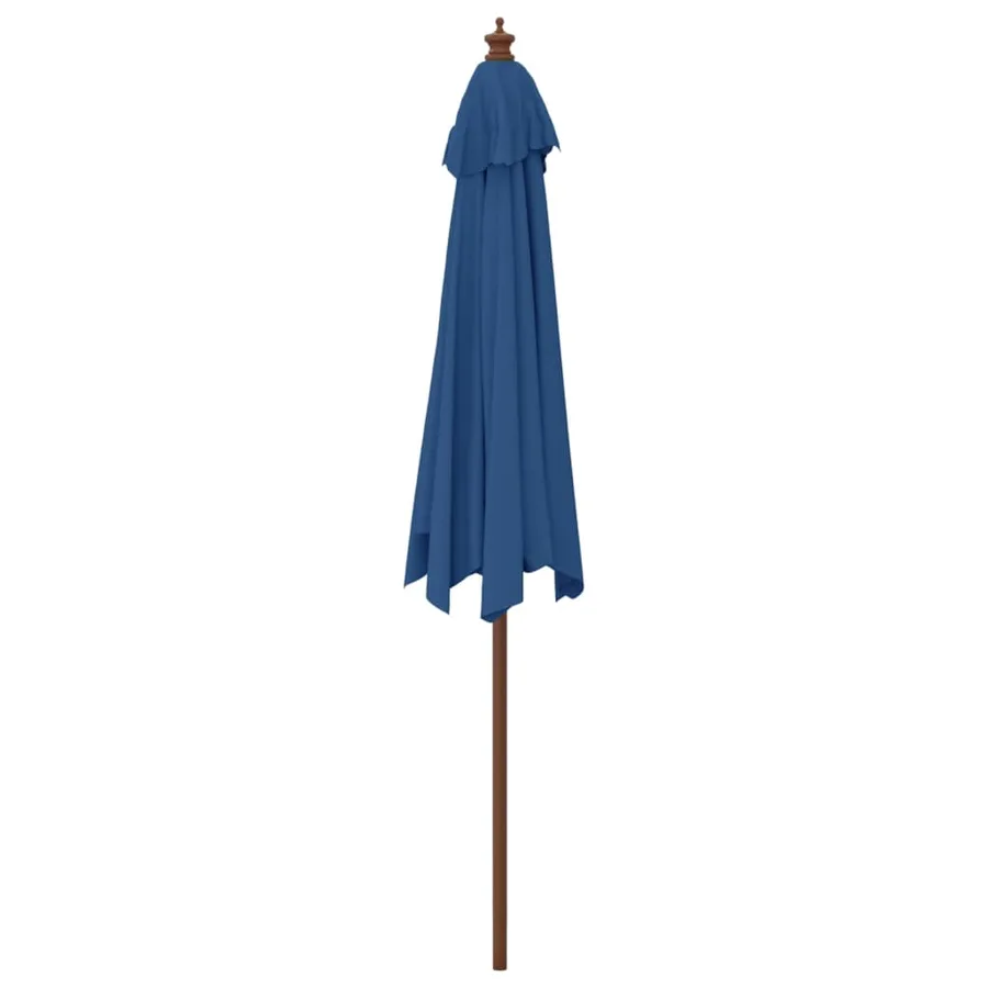Parasol de jardin avec mât en bois bleu azuré 299x240 cm - 5