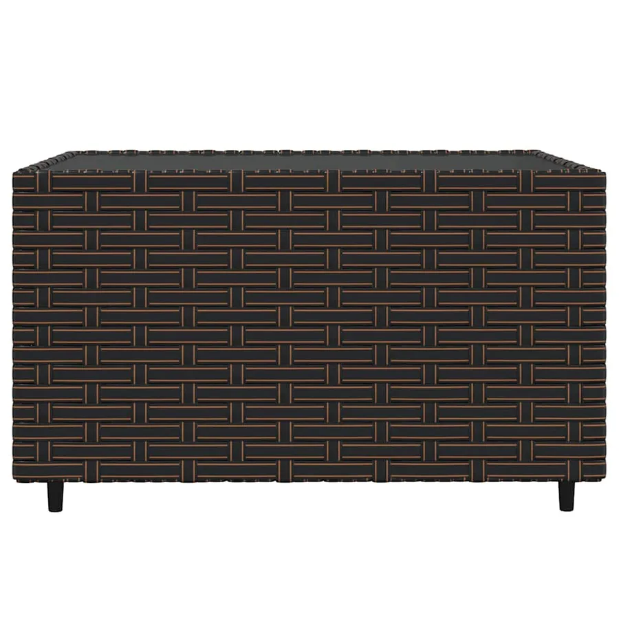 Salon de jardin 3 pcs avec coussins marron résine tressée - 7