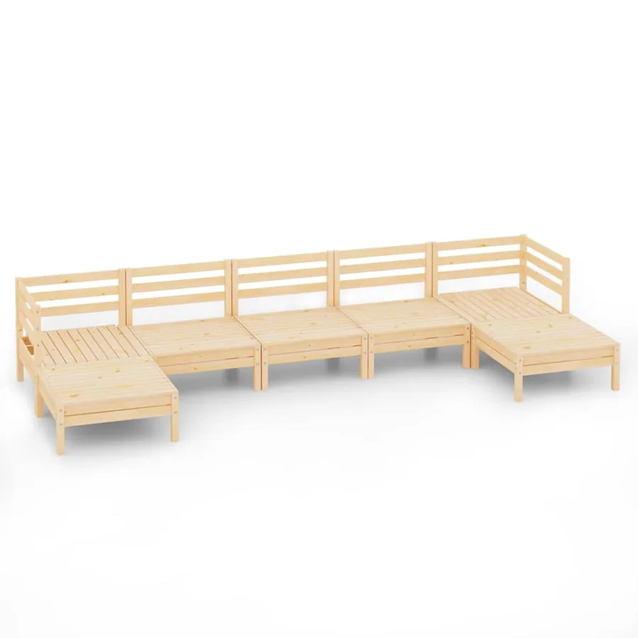 Salon de jardin 7 pcs Bois de pin massif - 2