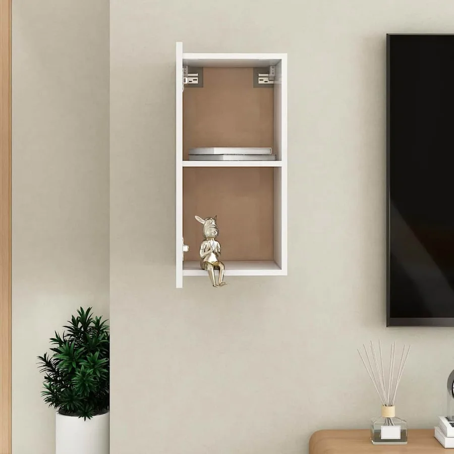 Meuble TV Blanc 30,5x30x60 cm Bois d’ingénierie - 3