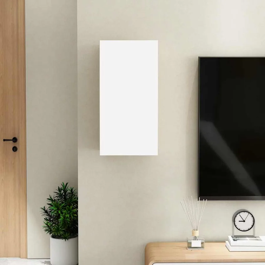 Meuble TV Blanc 30,5x30x60 cm Bois d’ingénierie - 5