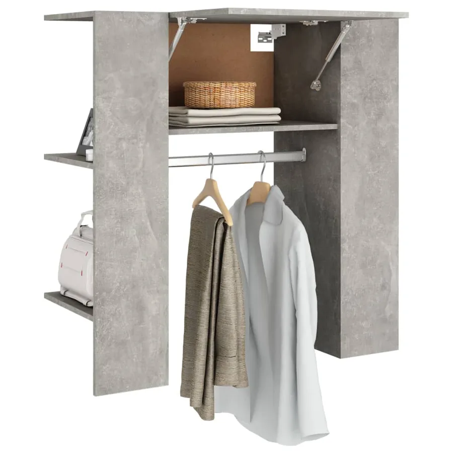 Armoire de couloir Gris béton 97,5x37x99 cm Bois d'ingénierie - 4