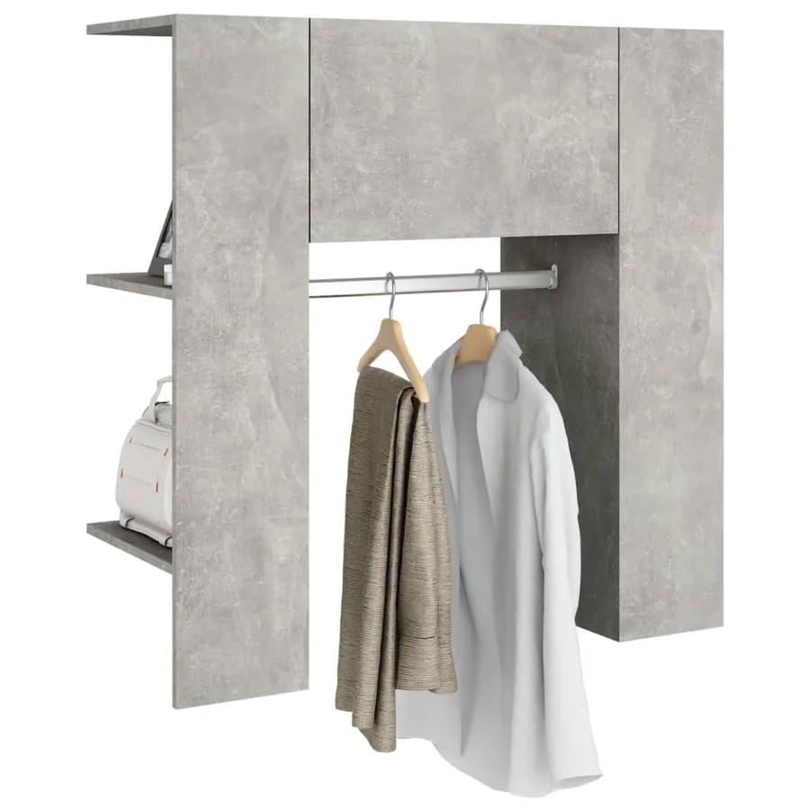 Armoire de couloir Gris béton 97,5x37x99 cm Bois d'ingénierie - 5