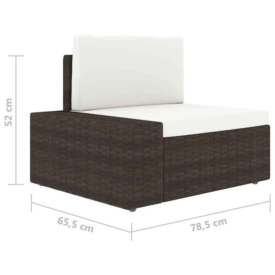 Salon de jardin 4 pcs Résine tressée Marron - 19