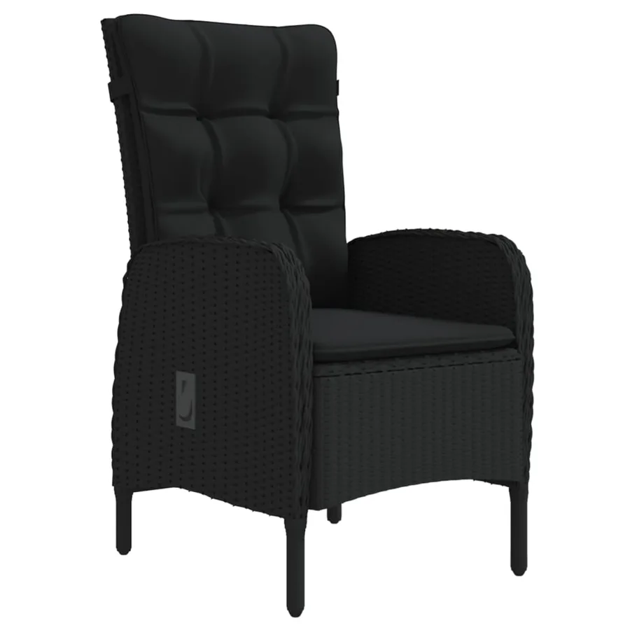 Ensemble à manger de jardin avec coussins 5 pcs Noir - 3