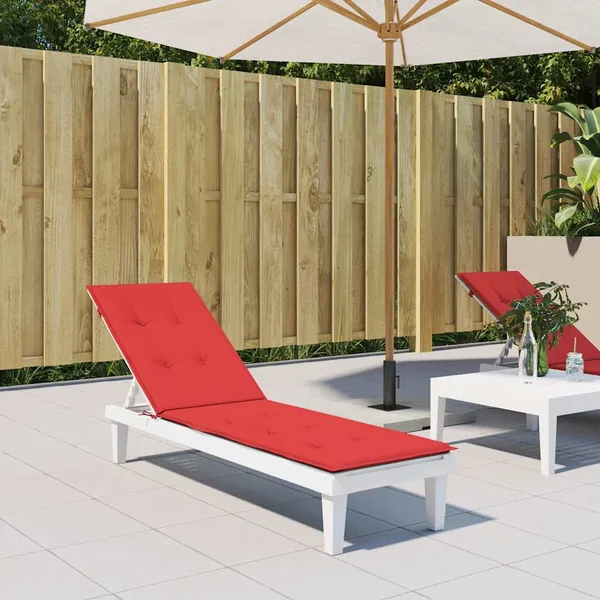 Coussin de chaise de terrasse rouge (75+105)x50x4 cm