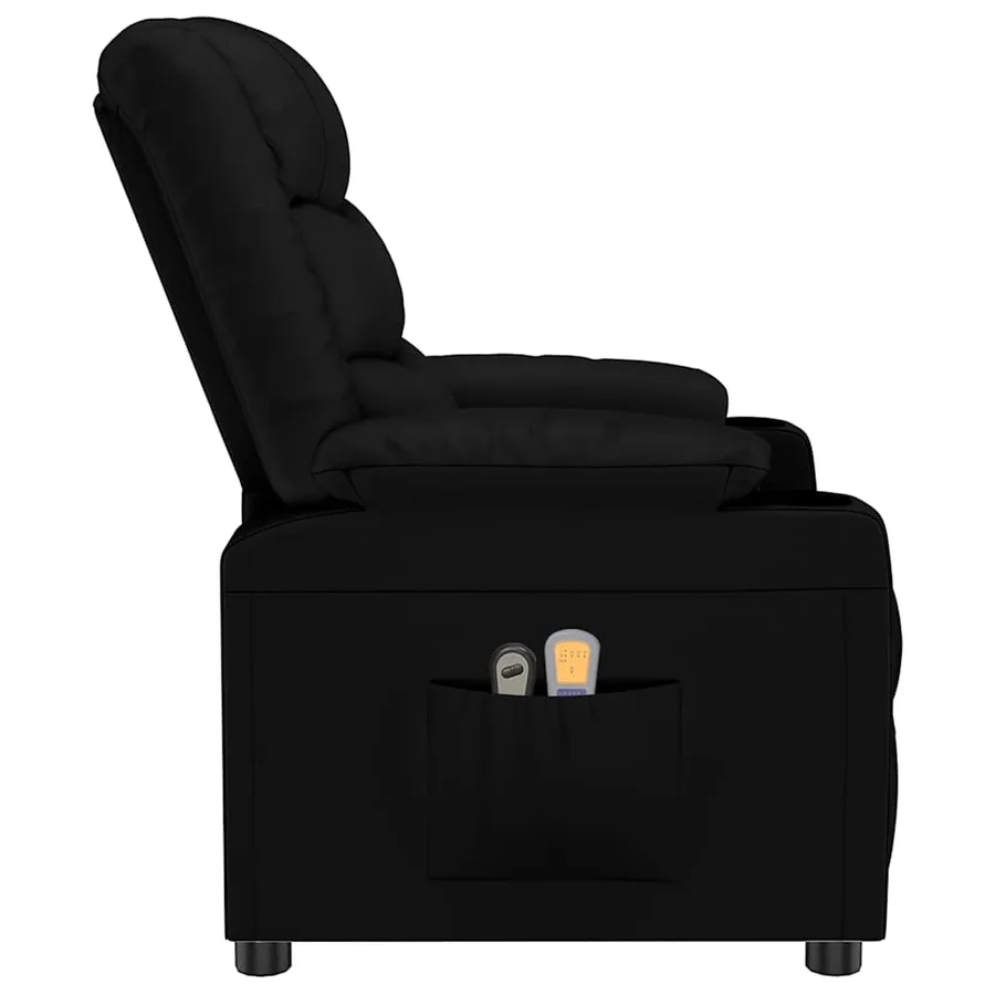 Fauteuil électrique de massage Noir Similicuir - 5