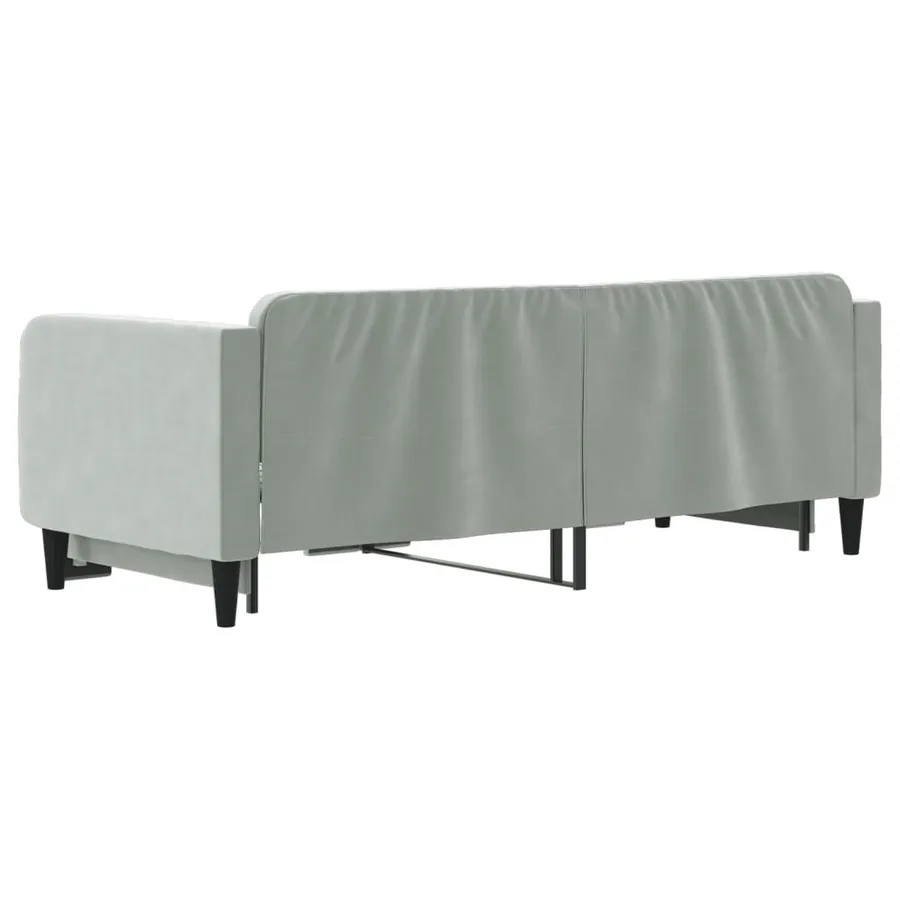 Lit de jour avec gigogne sans matelas gris clair 80x200 cm - 5