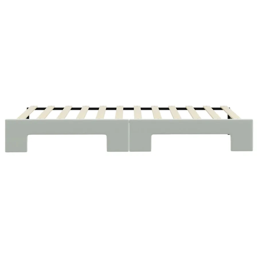 Lit de jour avec gigogne sans matelas gris clair 80x200 cm - 9