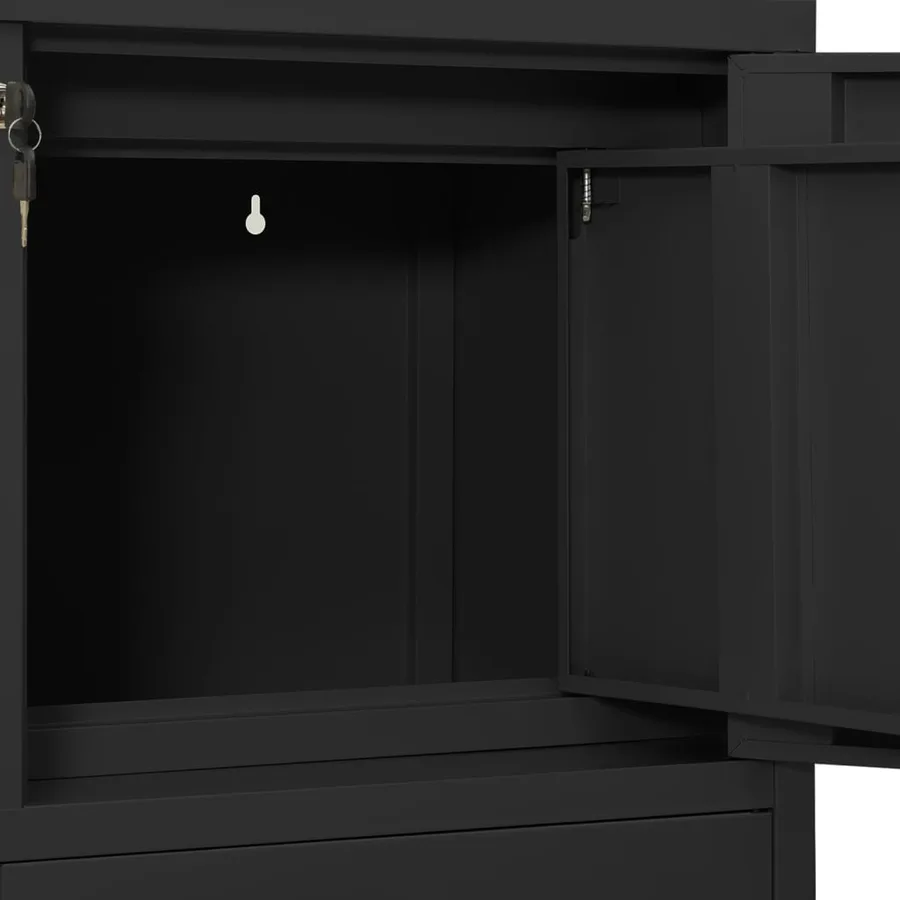 Armoire de bureau et jardinière Anthracite 90x40x125 cm Acier - 7