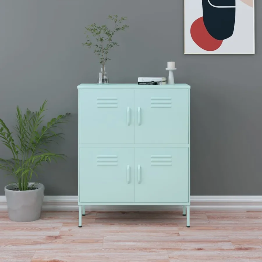 Armoire de rangement Vert menthe 80x35x101,5 cm Acier