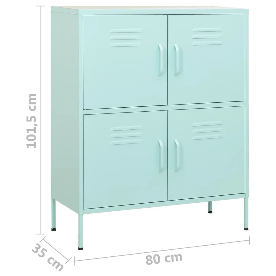 Armoire de rangement Vert menthe 80x35x101,5 cm Acier - 9