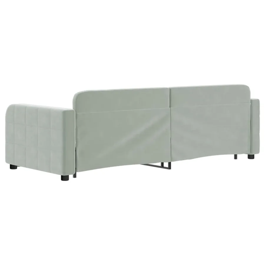 Lit de jour avec gigogne sans matelas gris clair 80x200 cm - 5