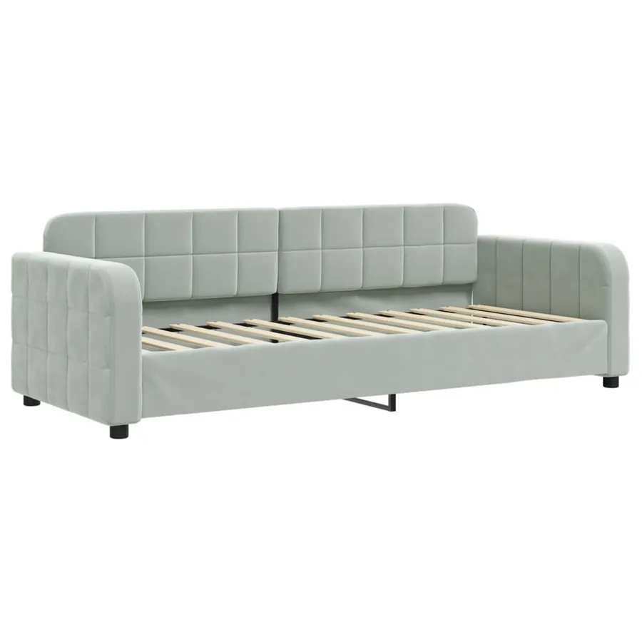 Lit de jour avec gigogne sans matelas gris clair 80x200 cm - 6