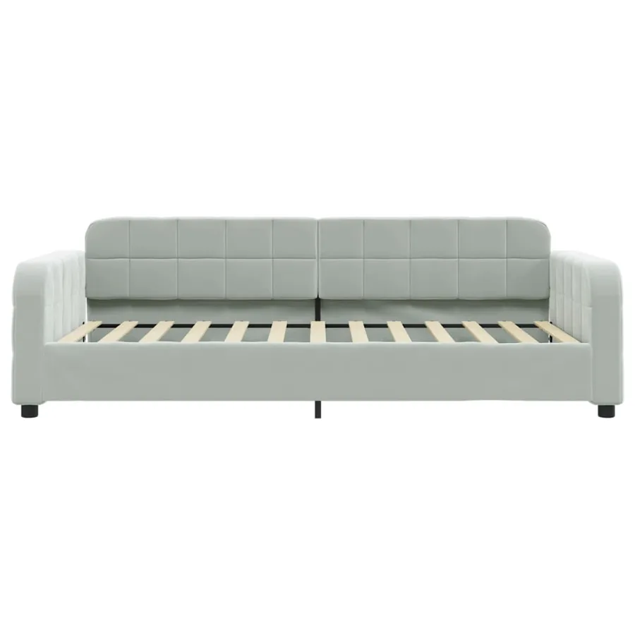 Lit de jour avec gigogne sans matelas gris clair 80x200 cm - 7