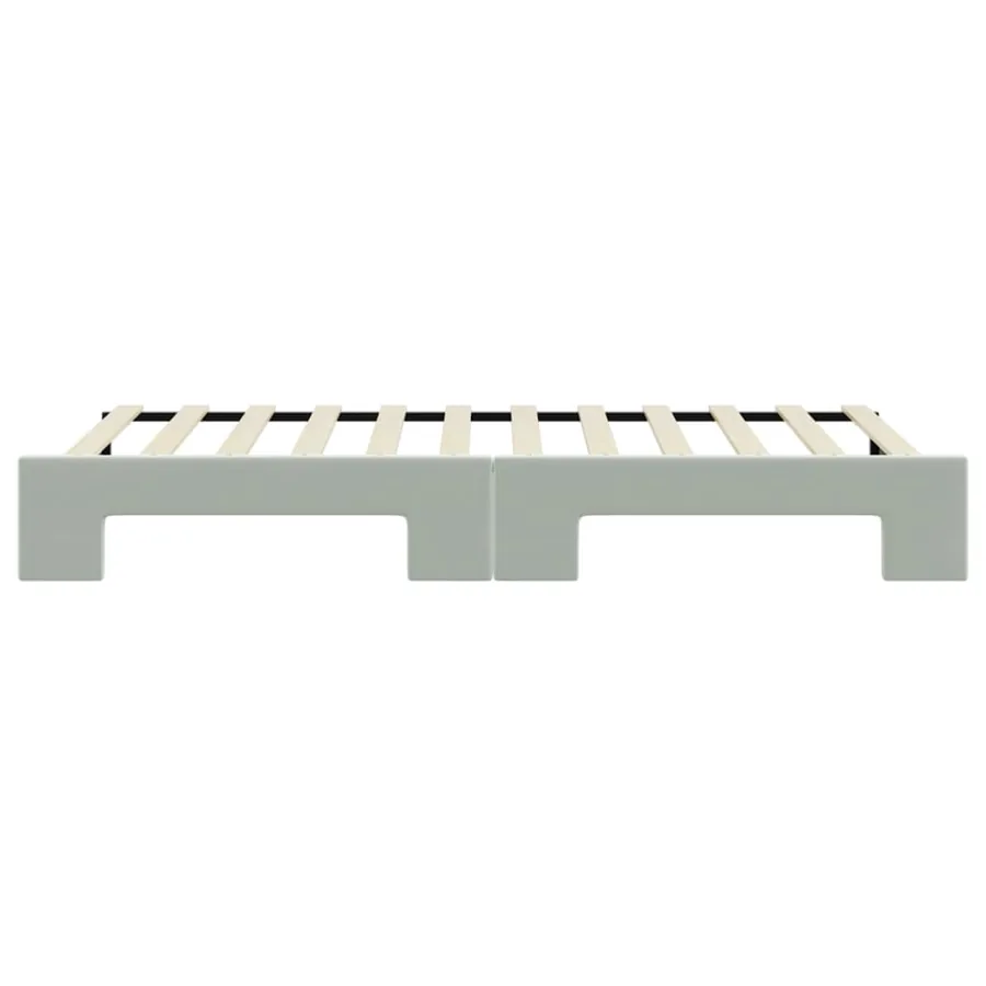 Lit de jour avec gigogne sans matelas gris clair 80x200 cm - 9