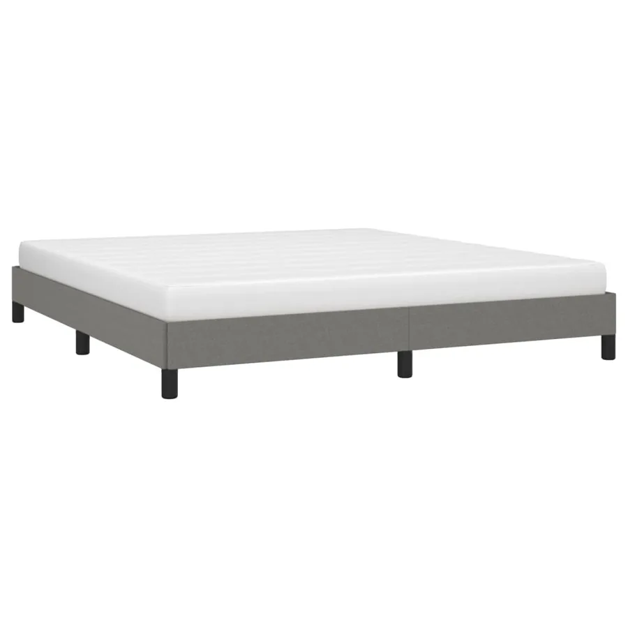 Cadre de lit sans matelas gris foncé 160x200 cm tissu - 3