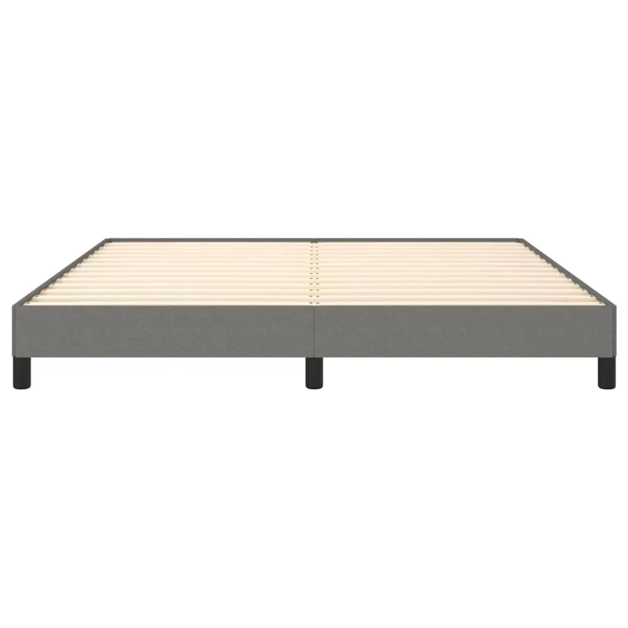 Cadre de lit sans matelas gris foncé 160x200 cm tissu - 5