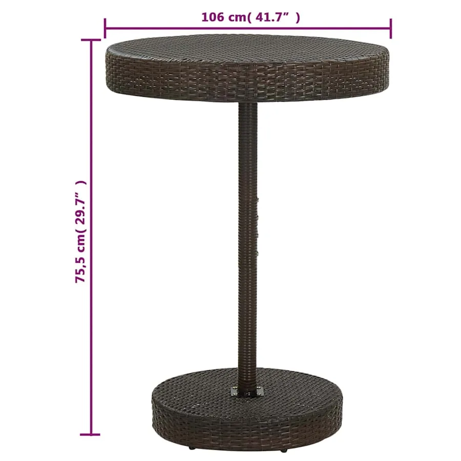 Ensemble de bar de jardin 5 pcs Résine tressée Marron - 13