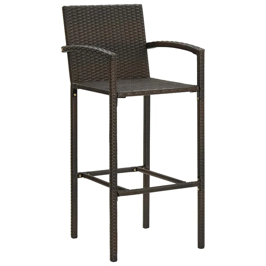 Ensemble de bar de jardin 5 pcs Résine tressée Marron - 8