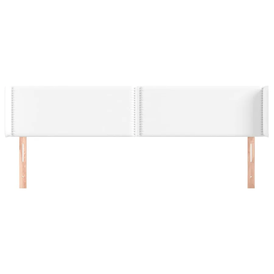 Tête de lit avec oreilles Blanc 203x16x78/88 cm Similicuir - 3