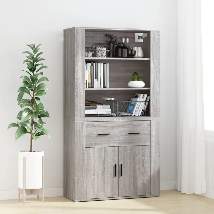 Armoire murale Sonoma gris 80x33x80 cm Bois d'ingénierie - 6