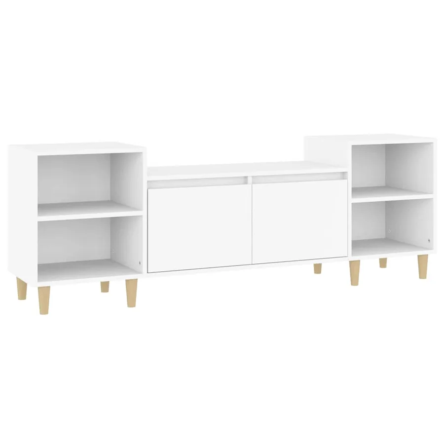 Meuble TV Blanc 160x35x55 cm Bois d'ingénierie - 2