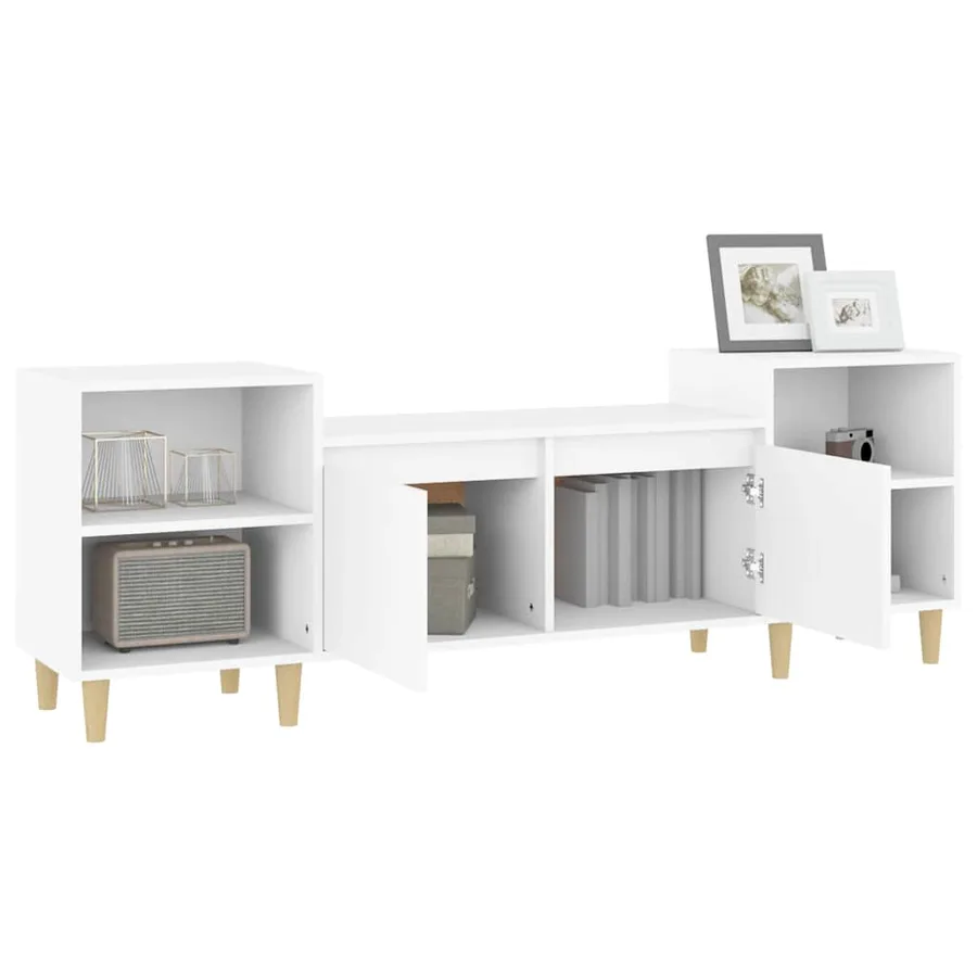 Meuble TV Blanc 160x35x55 cm Bois d'ingénierie - 5
