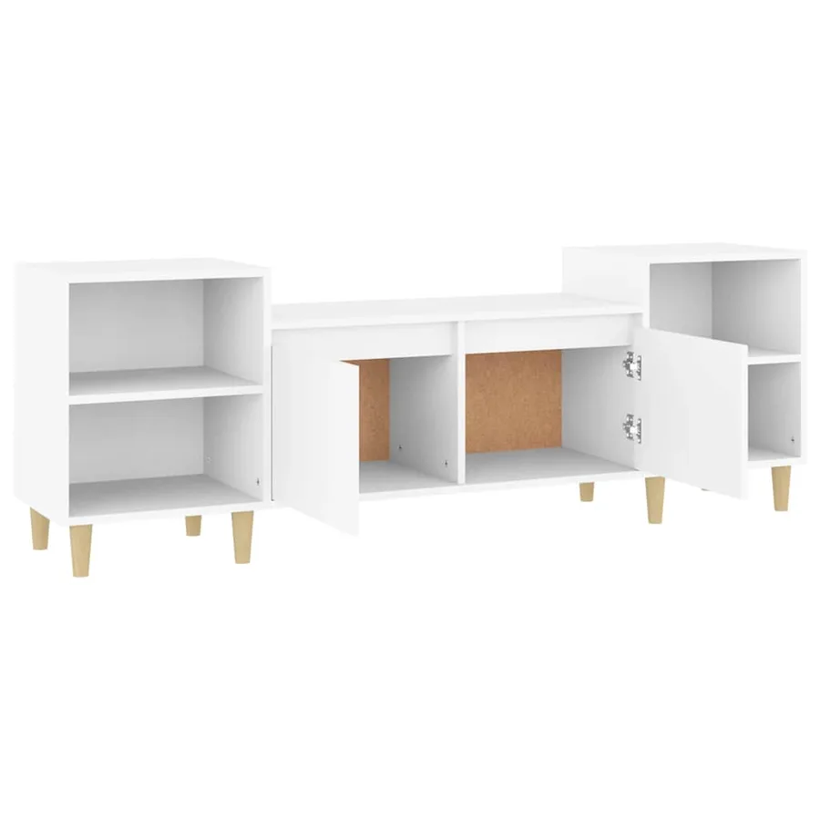 Meuble TV Blanc 160x35x55 cm Bois d'ingénierie - 7