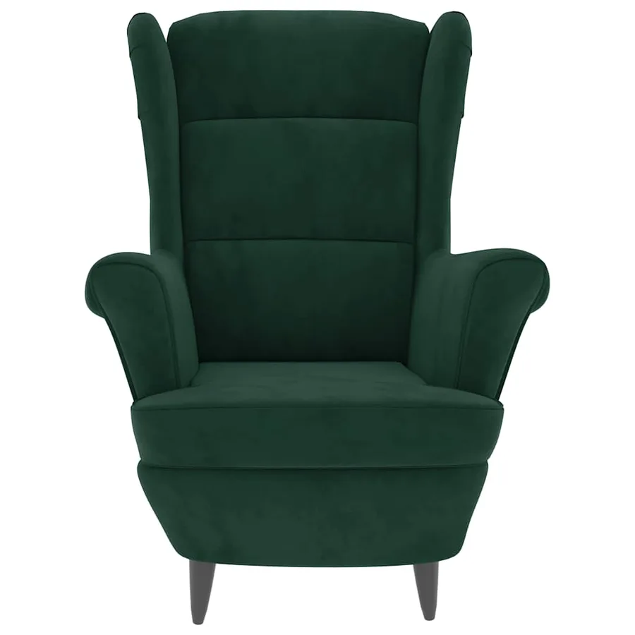 Fauteuil vert foncé velours - 3