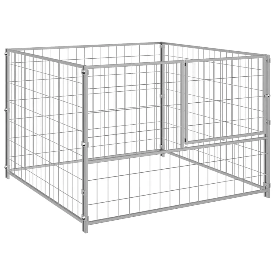 Chenil Argenté 100x100x70 cm Acier - 2