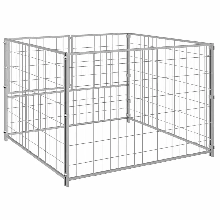 Chenil Argenté 100x100x70 cm Acier - 6