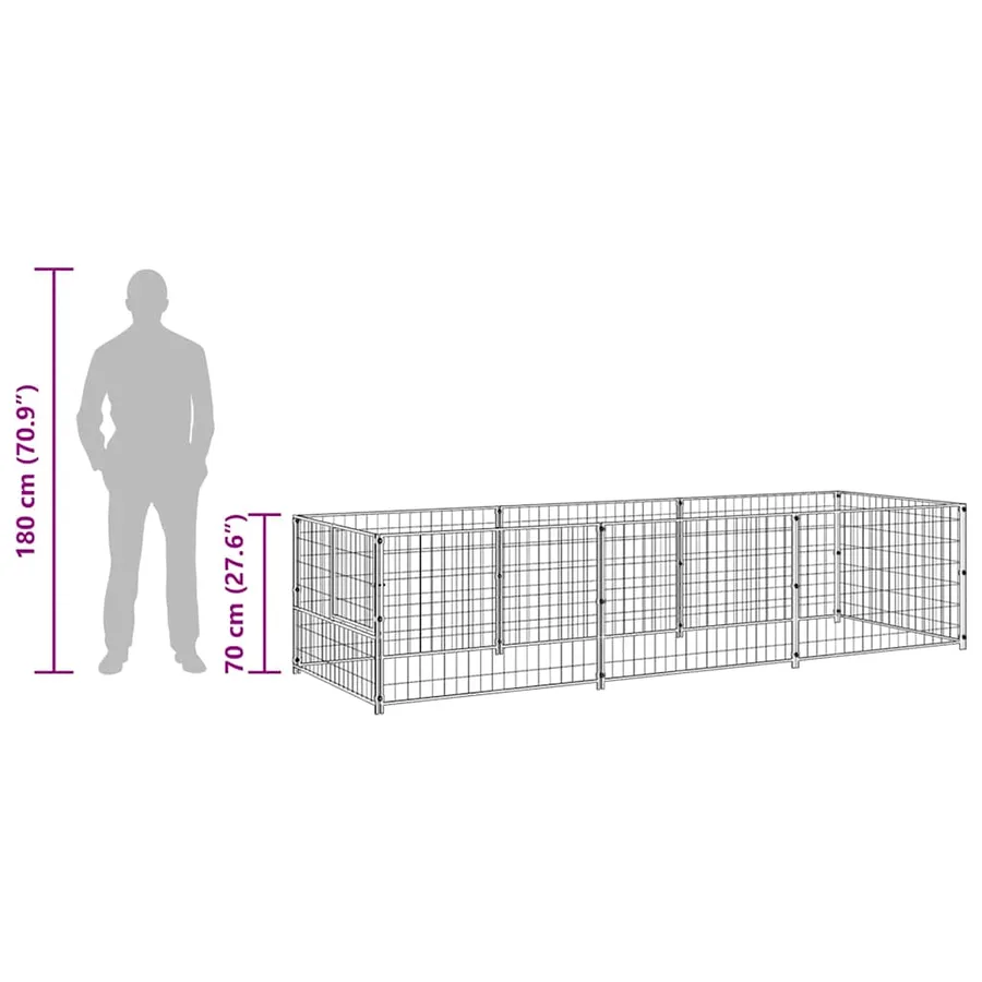 Chenil Argenté 3 m² Acier - 10