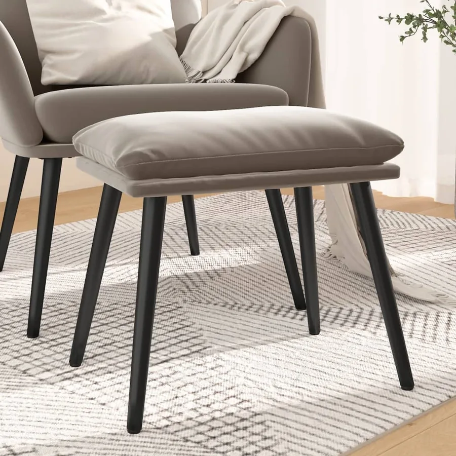 Repose-pied Gris clair 45x29,5x35 cm Velours