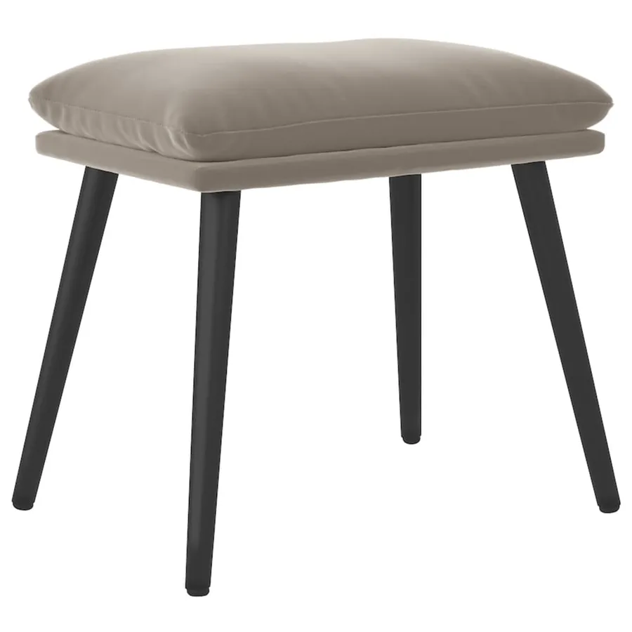 Repose-pied Gris clair 45x29,5x35 cm Velours - 2