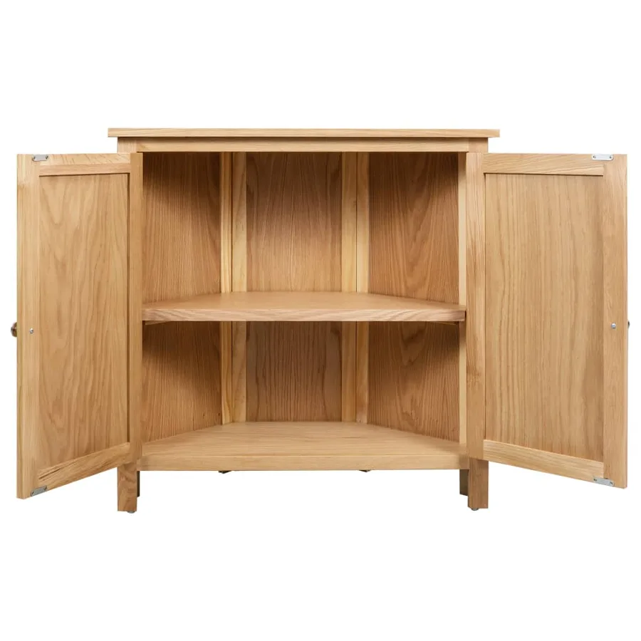 Armoire d'angle 80x33,5x78 cm Bois de chêne massif - 5
