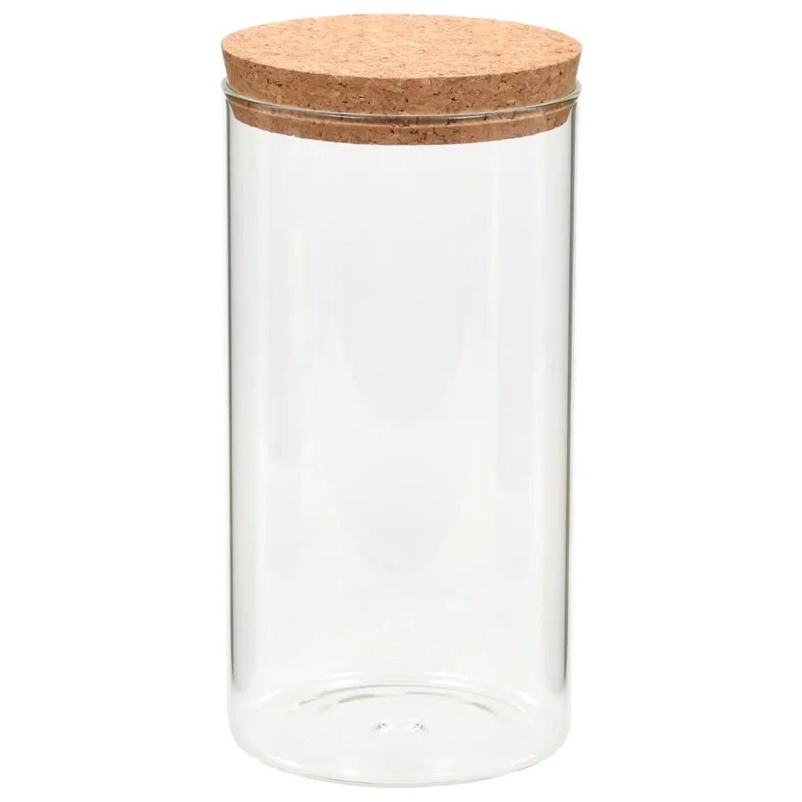 6pcs Pots de conservation en verre et couvercle en liège 1400ml - 3