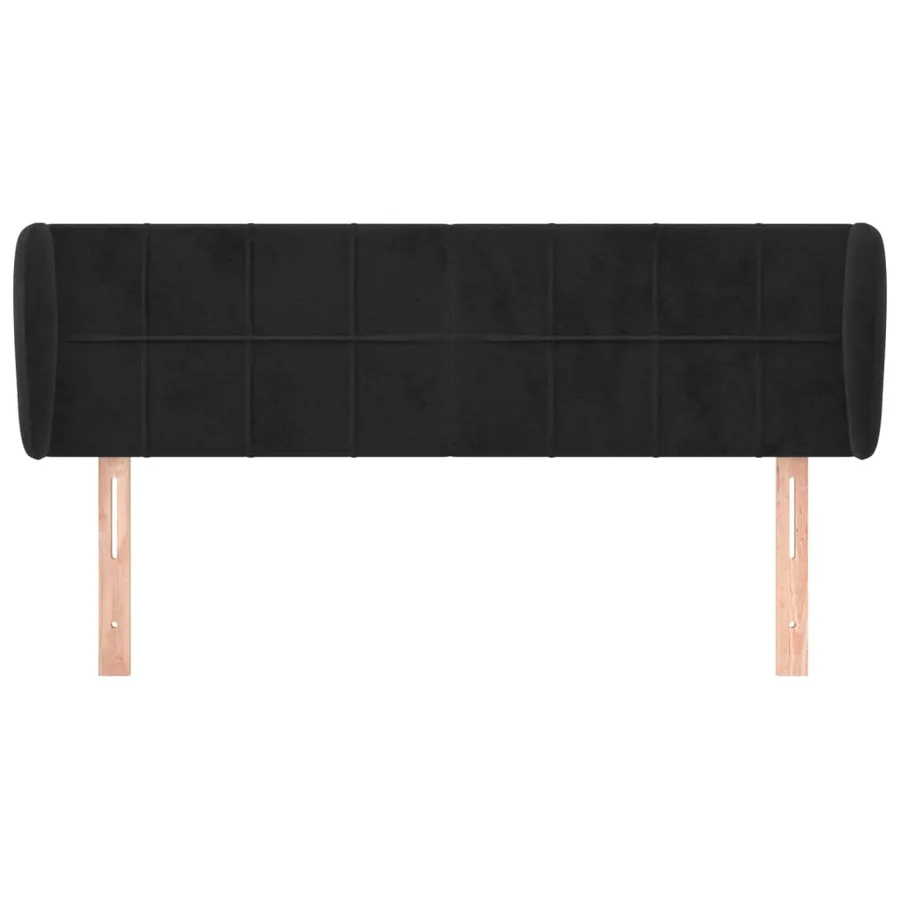 Tête de lit avec oreilles Noir 147x23x78/88 cm Velours - 3