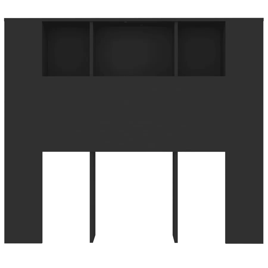 Armoire de tête de lit noir 120x18,5x102,5 cm - 4