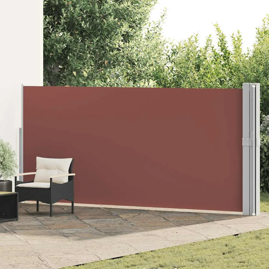 Auvent latéral rétractable de patio 170x1200 cm Marron