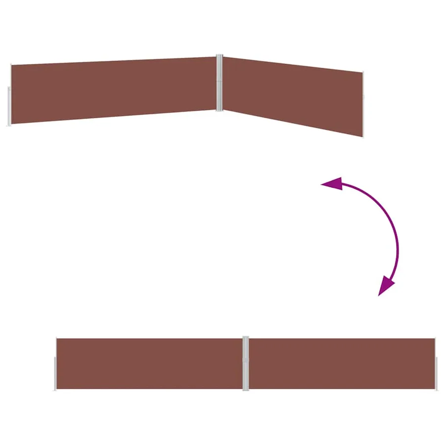 Auvent latéral rétractable de patio 170x1200 cm Marron - 10